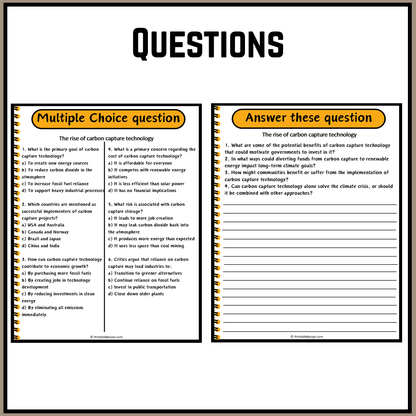 The rise of carbon capture technology | Debate Case Study Worksheet