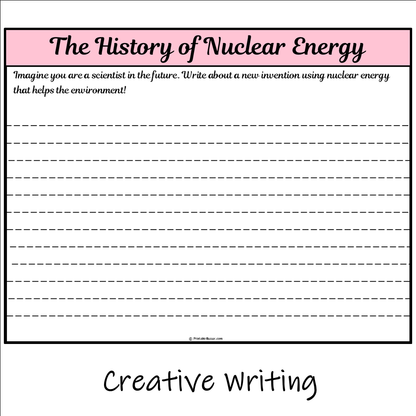 The History of Nuclear Energy | Main Idea and Supporting Details Reading Passage and Questions