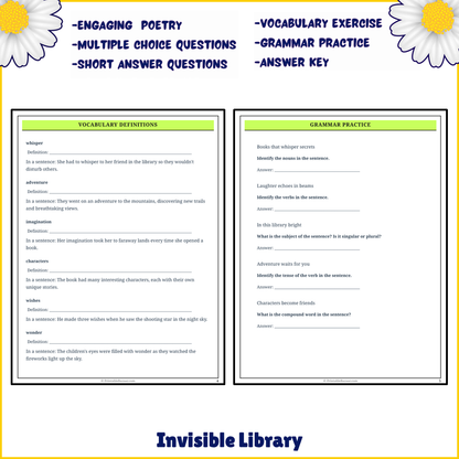 Invisible Library | Poem Grammar Worksheet Printable Activity