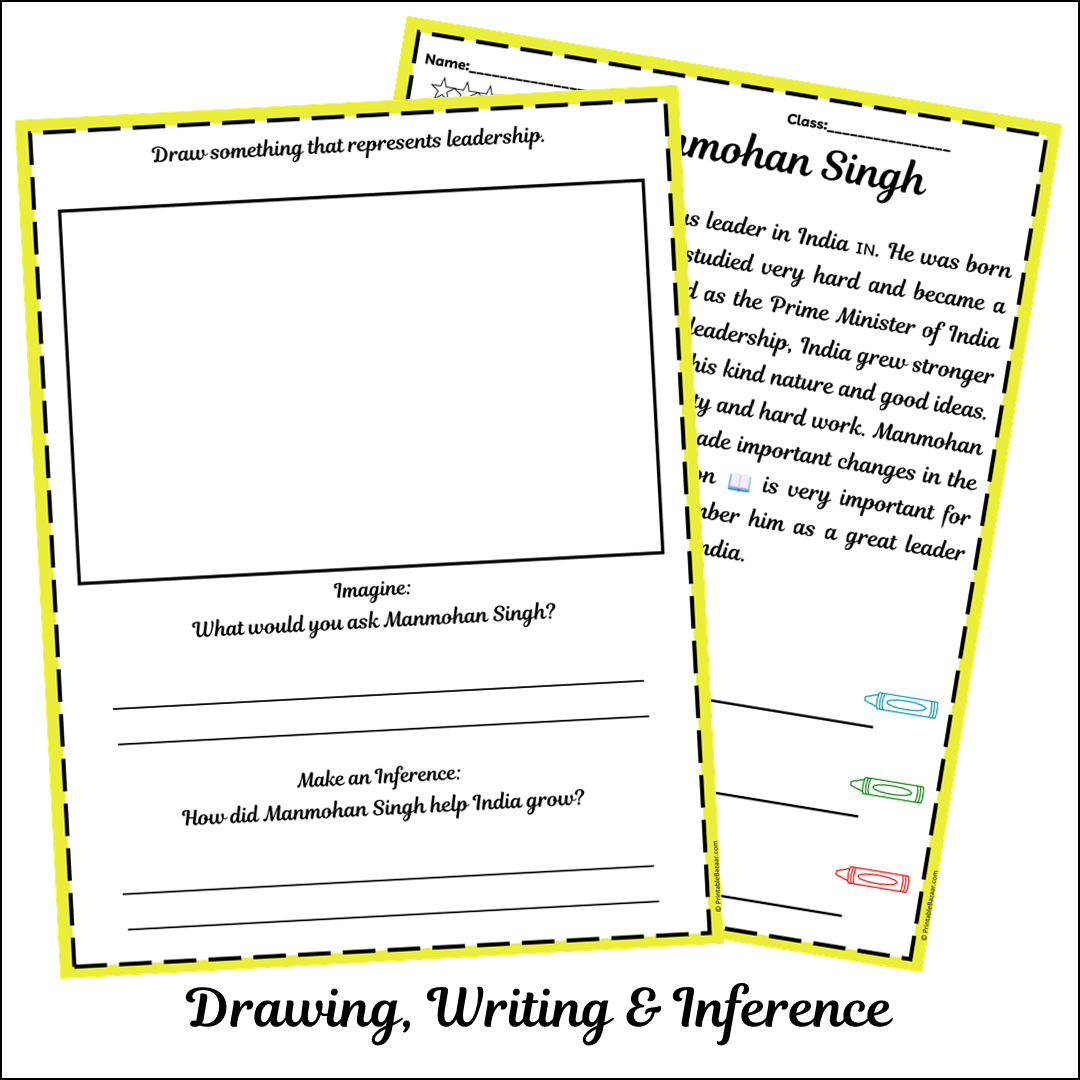 Manmohan Singh | Short Reading Comprehension Creative Worksheet