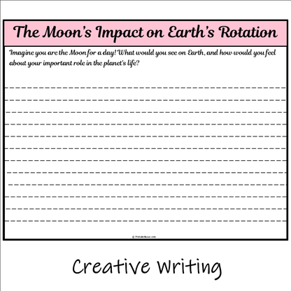 The Moon’s Impact on Earth’s Rotation | Main Idea and Supporting Details Reading Passage and Questions