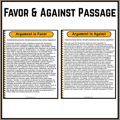Environmental protection: Should corporations face stricter regulations? | Debate Case Study Worksheet
