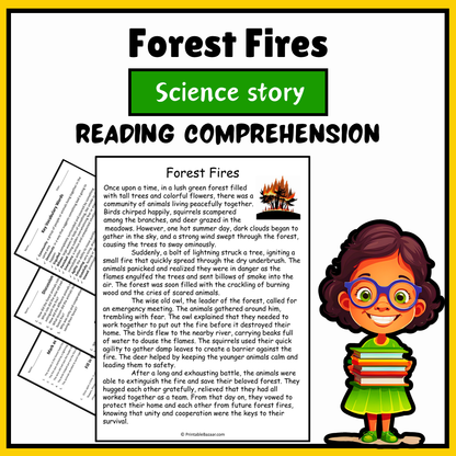 Forest Fires | Science Story Reading Comprehension Activity