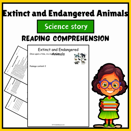 Extinct and Endangered Animals | Science Story Reading Comprehension Activity