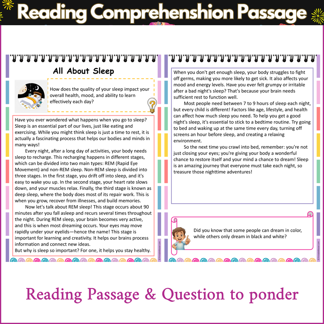 All About Sleep | Reading Comprehension Passage and Questions