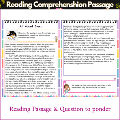 All About Sleep | Reading Comprehension Passage and Questions