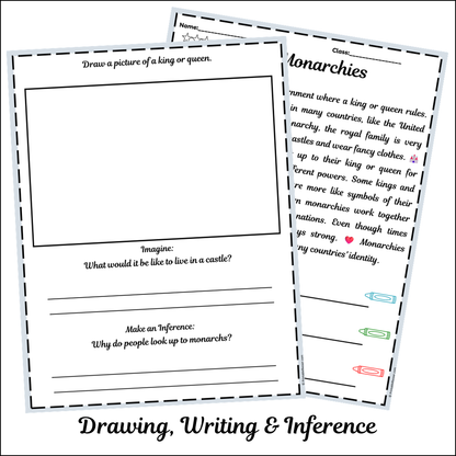 Monarchies | Short Reading Comprehension Creative Worksheet