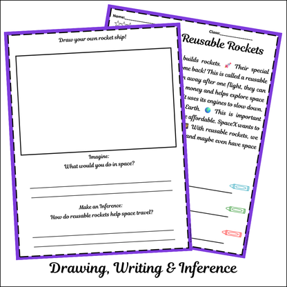 SpaceX Reusable Rockets | Short Reading Comprehension Creative Worksheet