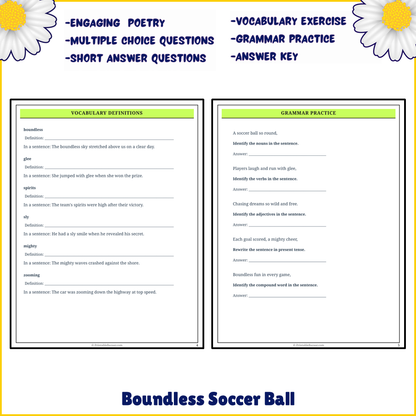 Boundless Soccer Ball | Poem Grammar Worksheet Printable Activity