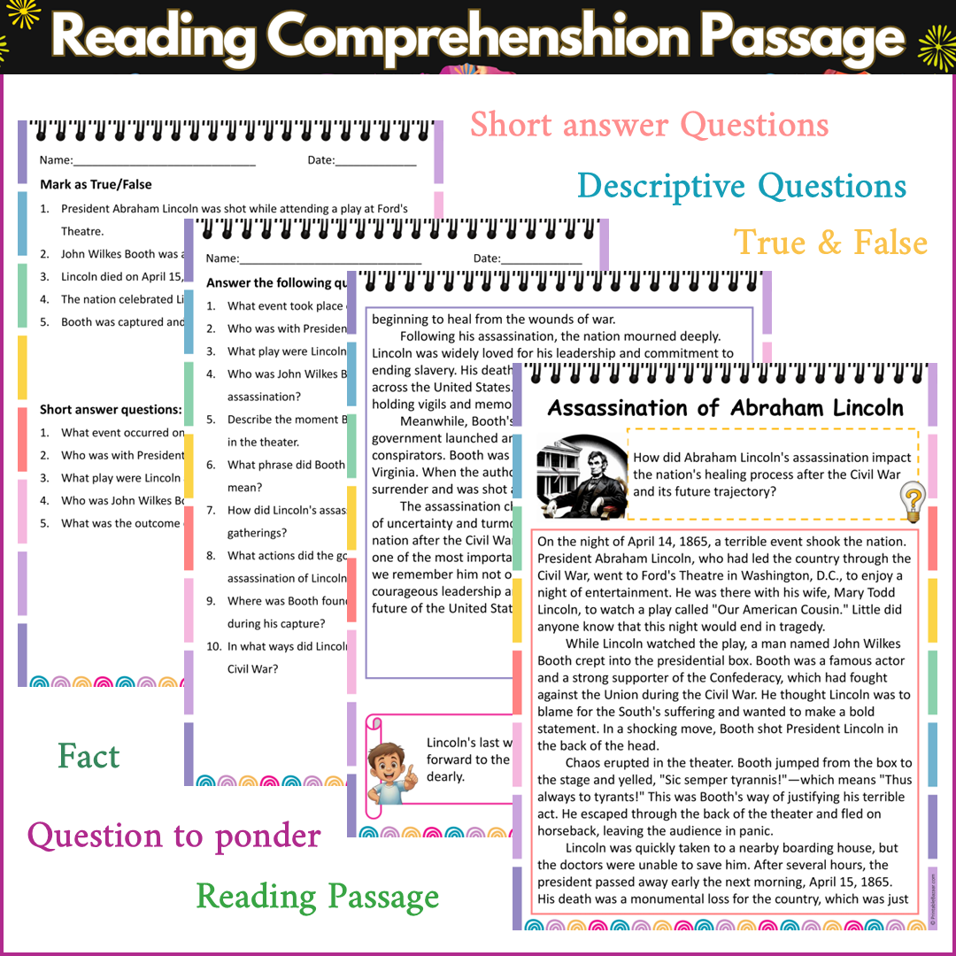 Assassination of Abraham Lincoln | Reading Comprehension Passage and Questions