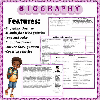 Alan Turing | Biography Reading Comprehension and Questions Worksheet