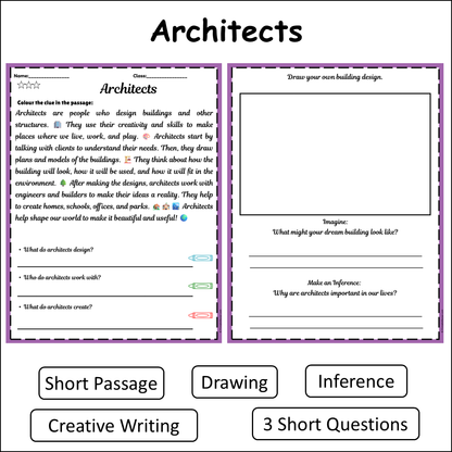 Architects | Short Reading Comprehension Creative Worksheet