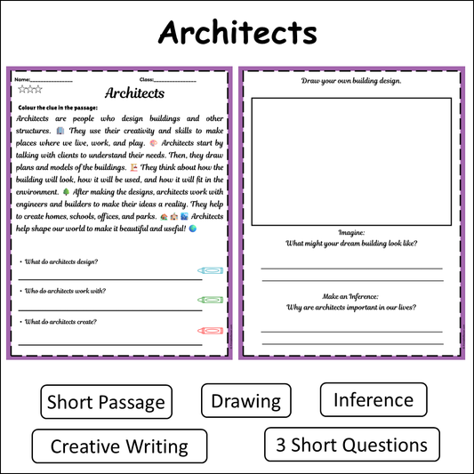 Architects | Short Reading Comprehension Creative Worksheet