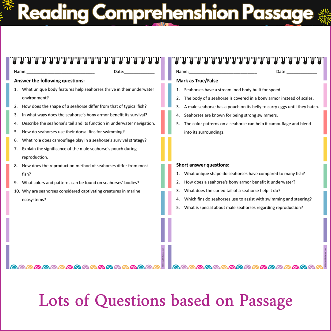 Anatomy of a Seahorse | Reading Comprehension Passage and Questions