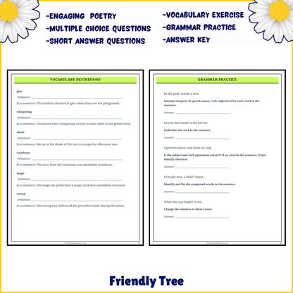 Friendly Tree | Poem Grammar Worksheet Printable Activity