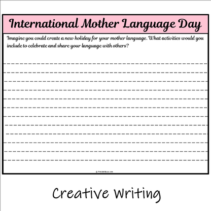 International Mother Language Day | Main Idea and Supporting Details Reading Passage and Questions