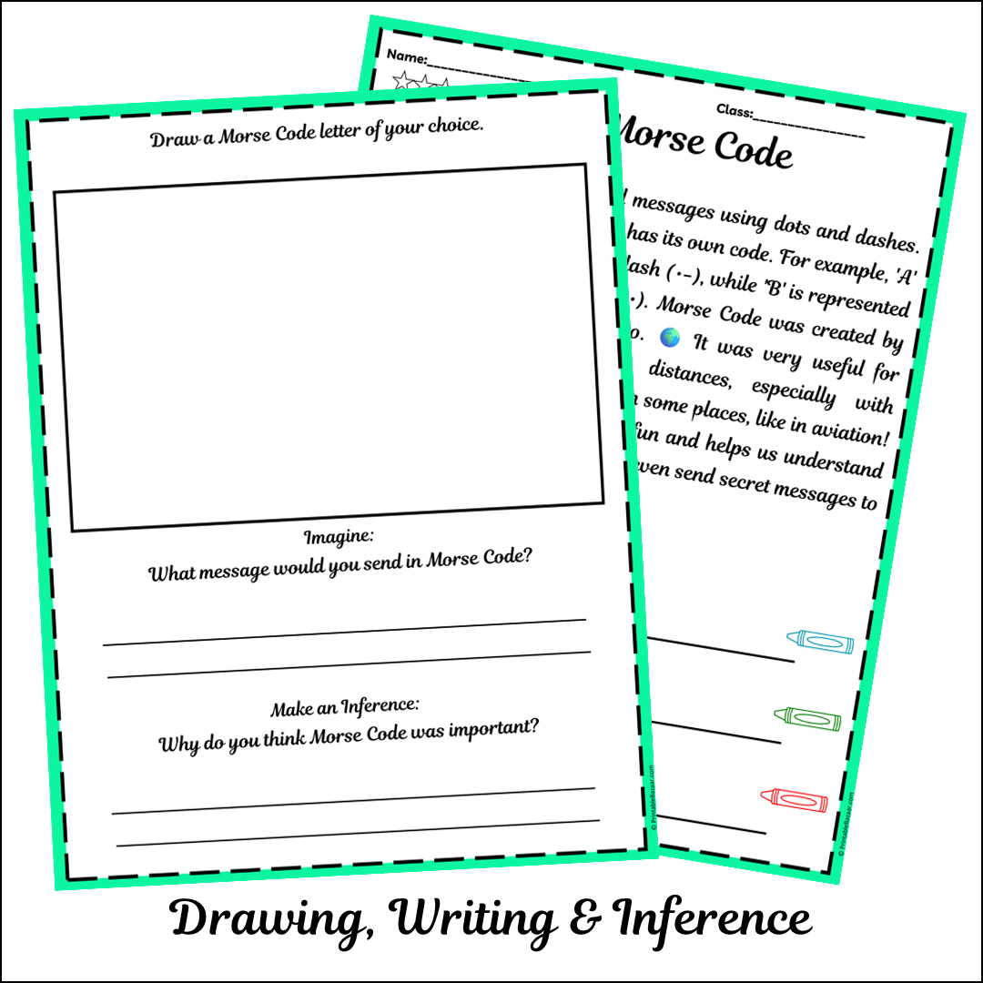 Morse Code | Short Reading Comprehension Creative Worksheet