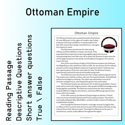 Ottoman Empire | Reading Comprehension Passage Printable Worksheet