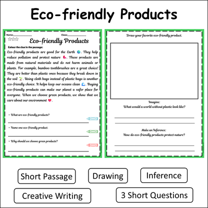 Eco-friendly Products | Short Reading Comprehension Creative Worksheet