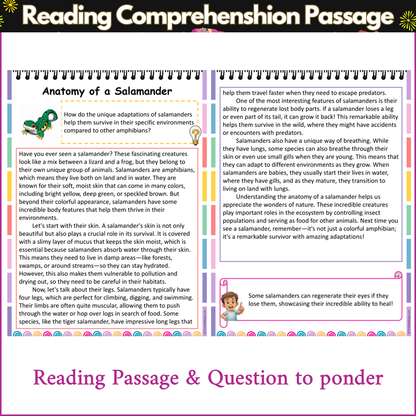 Anatomy of a Salamander | Reading Comprehension Passage and Questions