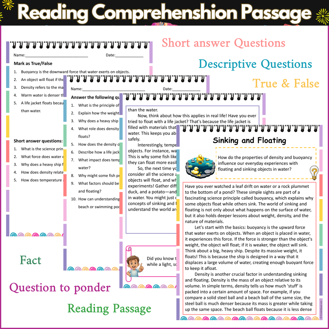 Sinking and Floating | Reading Comprehension Passage and Questions