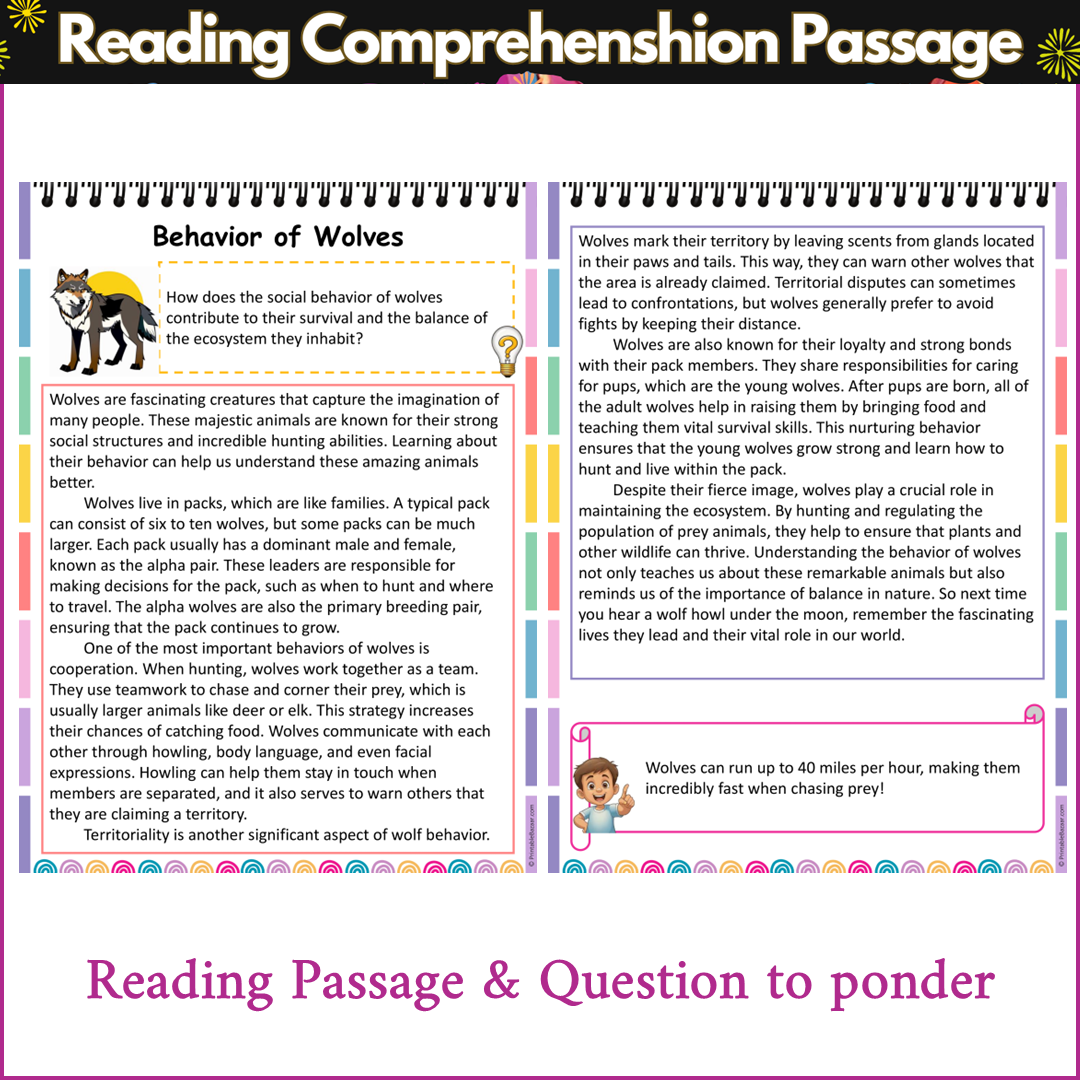 Behavior of Wolves | Reading Comprehension Passage and Questions