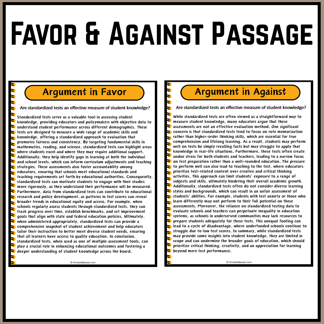 Are standardized tests an effective measure of student knowledge? | Debate Case Study Worksheet