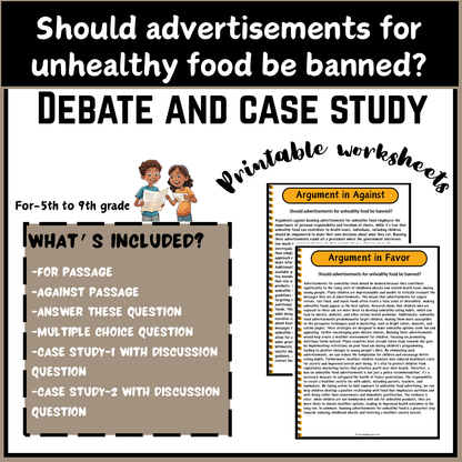 Should advertisements for unhealthy food be banned? | Debate Case Study Worksheet