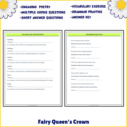 Fairy Queen's Crown | Poem Grammar Worksheet Printable Activity