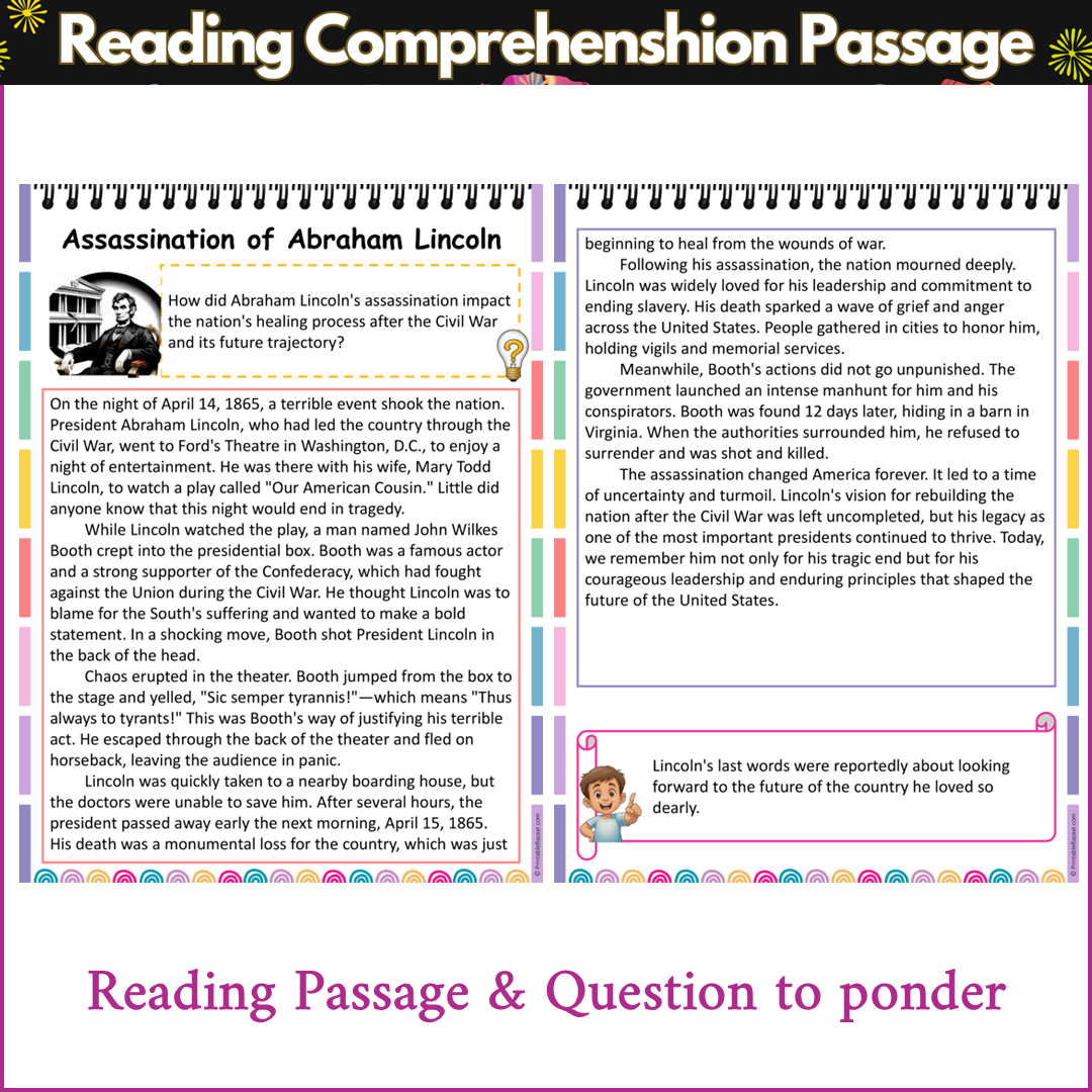 Assassination of Abraham Lincoln | Reading Comprehension Passage and Questions