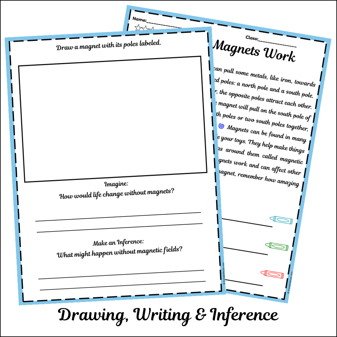How Magnets Work | Short Reading Comprehension Creative Worksheet
