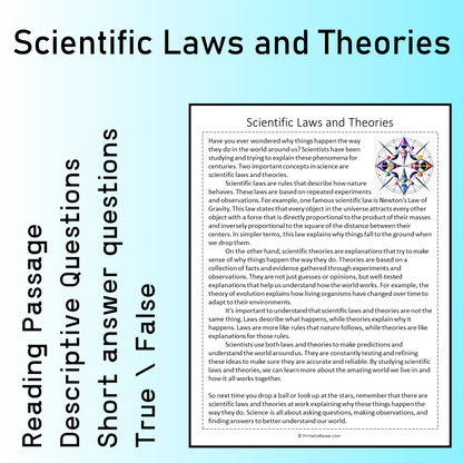 Scientific Laws and Theories | Reading Comprehension Passage Printable Worksheet