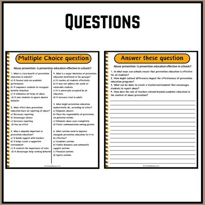 Abuse prevention: Is prevention education effective in schools? | Debate Case Study Worksheet