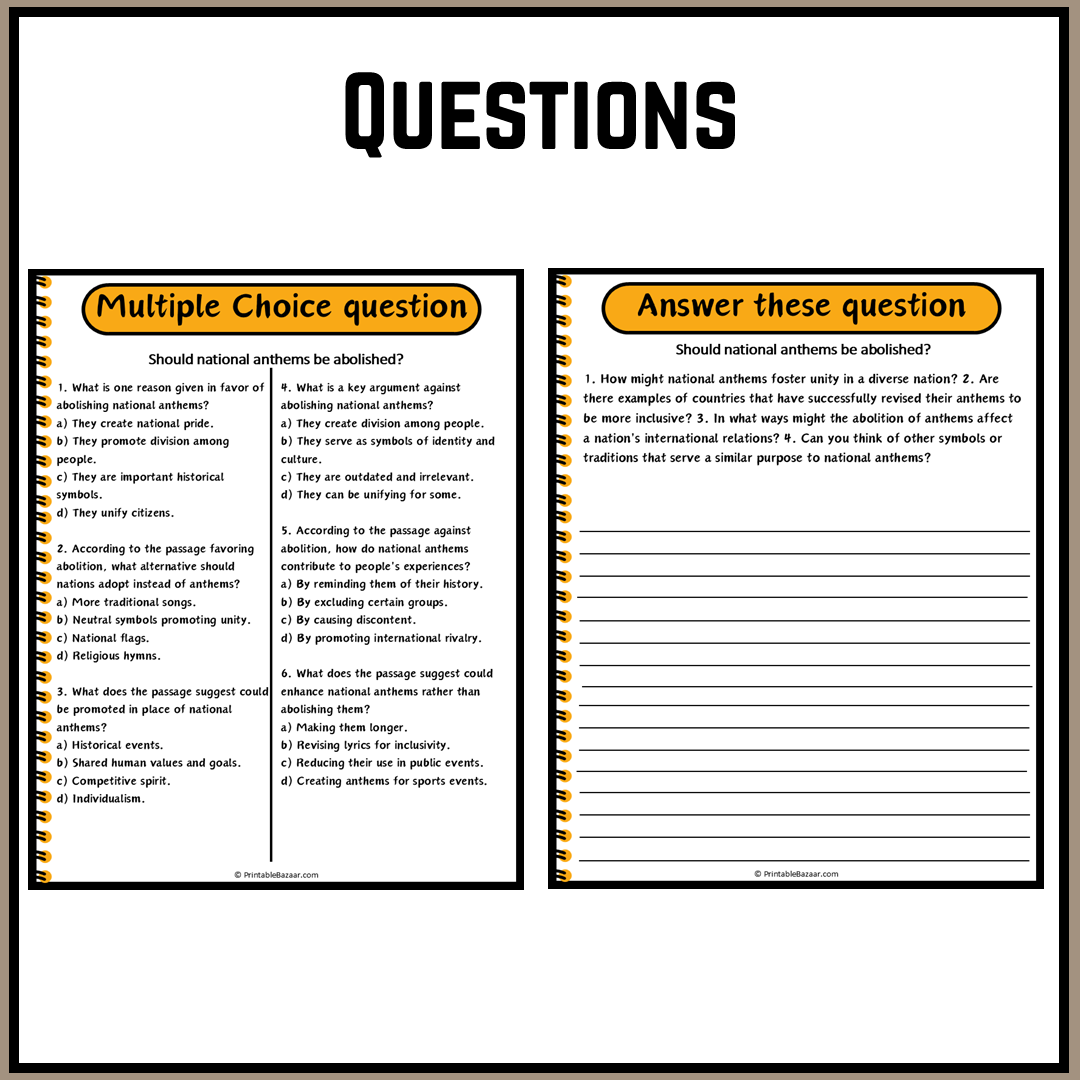 Should national anthems be abolished? | Debate Case Study Worksheet