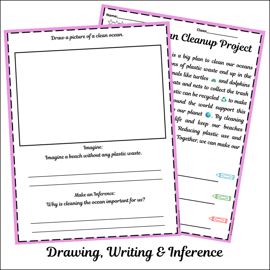 The Ocean Cleanup Project | Short Reading Comprehension Creative Worksheet