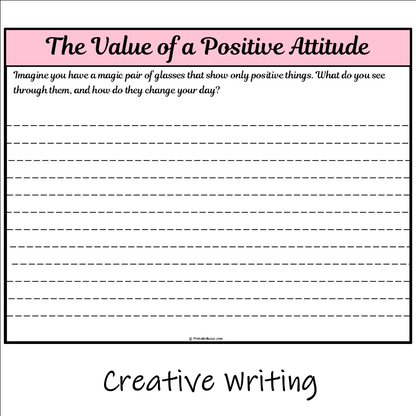 The Value of a Positive Attitude | Main Idea and Supporting Details Reading Passage and Questions