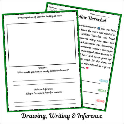 Caroline Herschel | Short Reading Comprehension Creative Worksheet