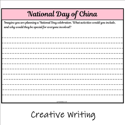 National Day of China | Main Idea and Supporting Details Reading Passage and Questions