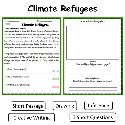 Climate Refugees | Short Reading Comprehension Creative Worksheet