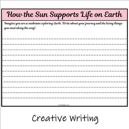 How the Sun Supports Life on Earth | Main Idea and Supporting Details Reading Passage and Questions