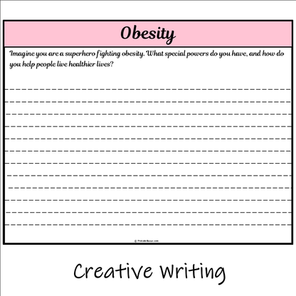 Obesity | Main Idea and Supporting Details Reading Passage and Questions