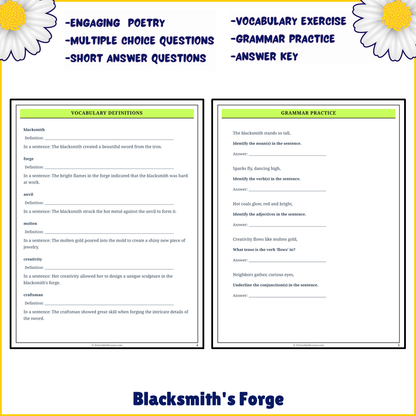 Blacksmith's Forge | Poem Grammar Worksheet Printable Activity