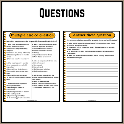 Are stricter regulations needed for wearable fitness and health devices? | Debate Case Study Worksheet