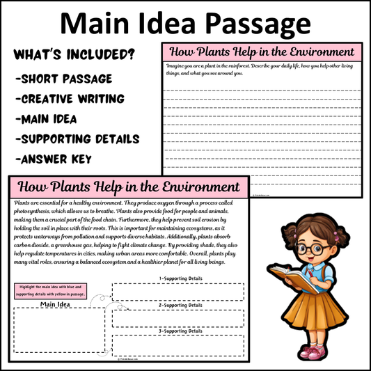 How Plants Help in the Environment | Main Idea and Supporting Details Reading Passage and Questions