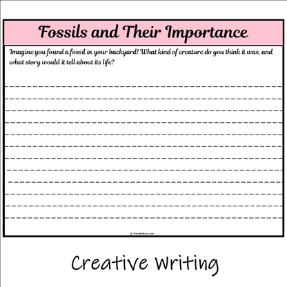 Fossils and Their Importance | Main Idea and Supporting Details Reading Passage and Questions