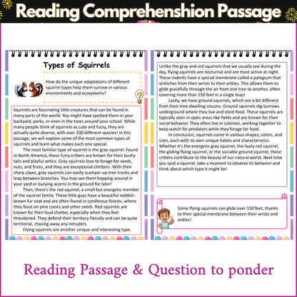 Types of Squirrels | Reading Comprehension Passage and Questions