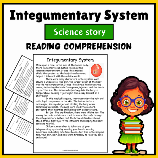 Integumentary System | Science Story Reading Comprehension Activity