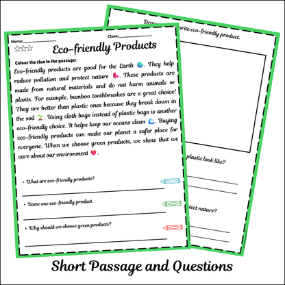 Eco-friendly Products | Short Reading Comprehension Creative Worksheet