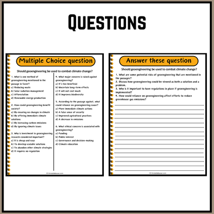 Should geoengineering be used to combat climate change? | Debate Case Study Worksheet