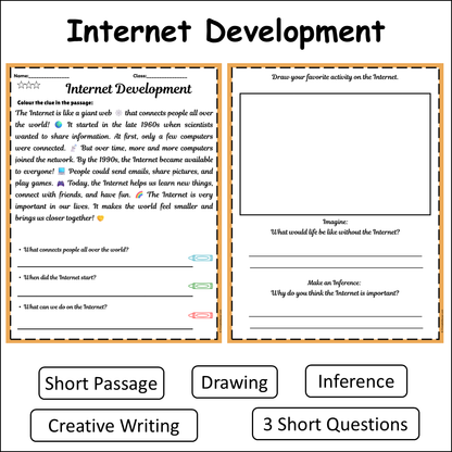 Internet Development | Short Reading Comprehension Creative Worksheet